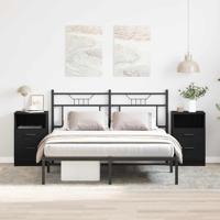 Nachtkastje 2 pcs Zwart eiken 40 x 35 x 65 cm Bewerkt hout