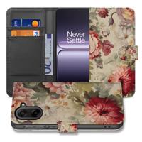 OnePlus Nord CE 5 | Bookcase | Hoesje met Bloemenprint en Pasjes voor Veelzijdige Bescherming