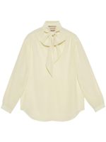 Gucci neck bow silk blouse - Blanc - thumbnail