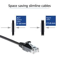 ACT Zwarte 3 meter LSZH U/UTP CAT6 datacenter slimline patchkabel snagless met RJ45 connectoren - thumbnail