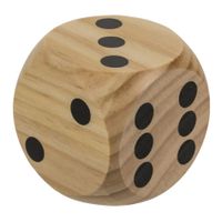 6x Houten dobbelstenen 6 x 6 cm