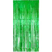 Folie deurgordijn versiering - groen - 200 x 100 cm - Feestartikelen - Brandvertragend