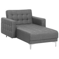 Beliani ABERDEEN - Chaise longue-Grijs-Polyester - thumbnail