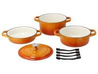 SILVERCREST Gietijzeren pannenset (Oranje)