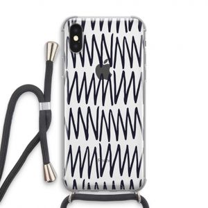 Marrakech Zigzag: iPhone X Transparant Hoesje met koord