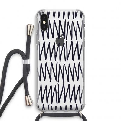 Marrakech Zigzag: iPhone X Transparant Hoesje met koord