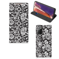 Samsung Galaxy Note20 Smart Cover Black Flowers - thumbnail