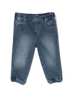 Emporio Armani Kids jean en coton stretch à logo brodé - Bleu - thumbnail