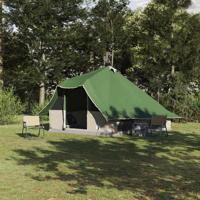 Familie Tipi Tent met dak Groen en Bruin 358 x 296 x 258 cm