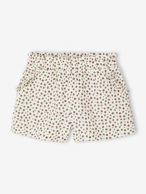 Short voor meisjes van katoengaas beige