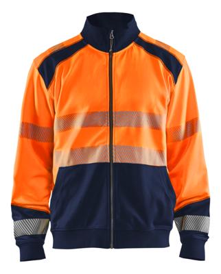 Blåkläder Sweatshirt hele rits High-Vis 35582528 | High-Vis Oranje/Marineblauw | Maat 4XL - 7330509623572