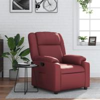 Fauteuil verstelbaar kunstleer wijnrood