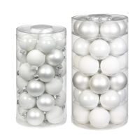 50x stuks glazen kerstballen wit 4 en 6 cm glans en mat