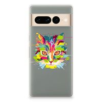 Google Pixel 7 Pro Telefoonhoesje met Naam Cat Color