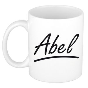 Naam cadeau mok / beker Abel met sierlijke letters 300 ml   -