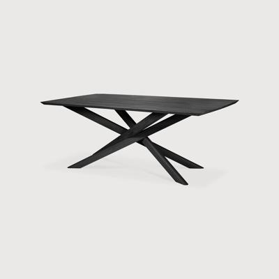 Ethnicraft Eettafel 'Mikado' Gevernist Eikenhout, 203 x 106cm, kleur Zwart