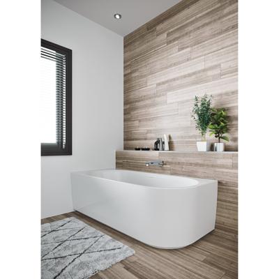 Ligbad Halfvrijstaand Riho Desire Corner Rechts 184x84x60 Acryl Mat Wit Incl. Sifon & Pootset