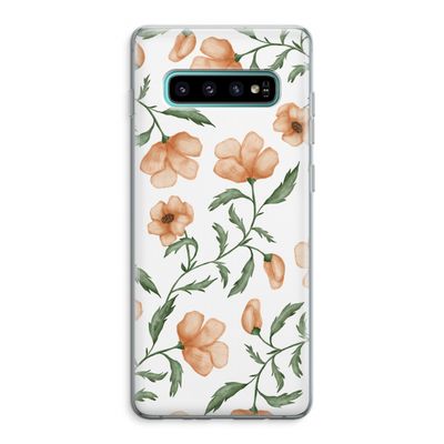 Peachy flowers: Samsung Galaxy S10 Plus Transparant Hoesje