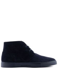 Emporio Armani bottines en daim à lacets - Bleu