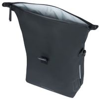 Basil soho mik side fietsschoudertas - zwart, waterdicht, pu, nordlicht led, 17l Basil soho mik side fietsschoudertas - zwart, waterdicht, pu, nordlicht led, 17l