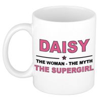 Naam cadeau mok/ beker Daisy The woman, The myth the supergirl 300 ml   -