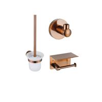 Fortifura Calvi Toiletset- toiletrolhouder- toiletborstel - handoekhaak - geborsteld koper PVD (Koper) SW1183051/SW970049/SW970052