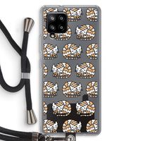 Slapende poes: Samsung Galaxy A42 5G Transparant Hoesje met koord Slapende poes: Samsung Galaxy A42 5G Transparant Hoesje met koord