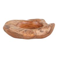 Luuk - teak schaal - naturel - teakhout - Ø20xh8 cm