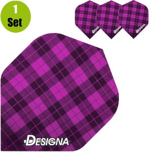 Designa Tartan Dartflights - Roze