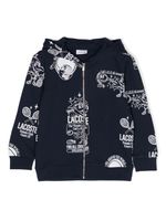 Lacoste Kids veste zippée à imprimé graphique - Bleu