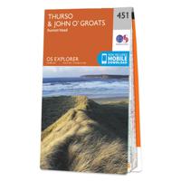 Wandelkaart - Topografische kaart 451 OS Explorer Map Thurso, John o'