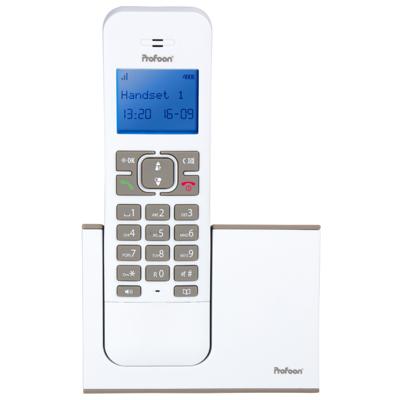 Profoon PDX-8400TE - DECT telefoon met 1 handset, wit/taupe Profoon PDX-8400TE - DECT telefoon met 1 handset, wit/taupe