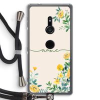 Gele bloemen: Sony Xperia XZ2 Transparant Hoesje met koord