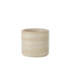 J-Line bloempot Olina Rond - cement - creme - medium - Ø 14 cm