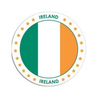 20x Ronde Ierland sticker 15 cm landen decoratie   -