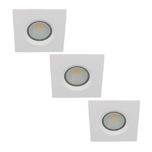 Set 3x Camilla LED spot compleet (incl. lichtbron) GU10 COB 5Watt vierkant WIT IP65 dimbaar