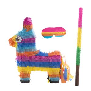 Verjaardag Pinata Ezel - 35 x 39 cm - papier - set met stok en masker