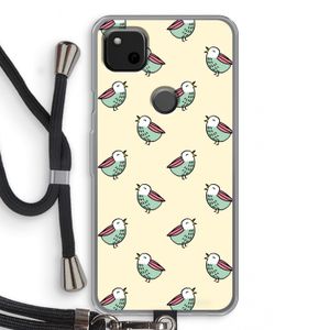 Vogeltjes: Pixel 4a Transparant Hoesje met koord