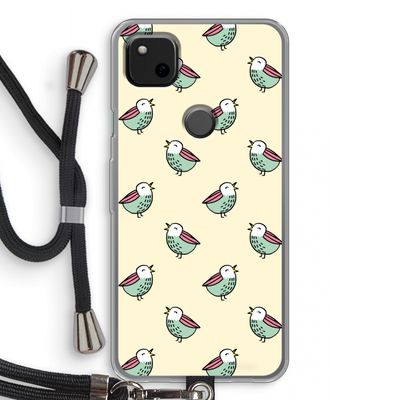Vogeltjes: Pixel 4a Transparant Hoesje met koord