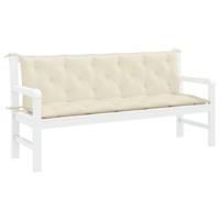 VidaXL Tuinbankkussen 180x(50+50)x7 cm oxford stof crèmewit