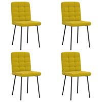 Eetkamerstoelen 4 st fluweel geel