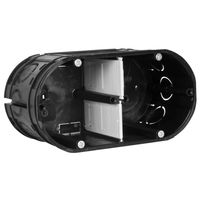 Inbouwdoos dubbel zwart muur elektra 60mm diep 7310102
