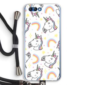 Rainbow Unicorn: Honor 10 Transparant Hoesje met koord