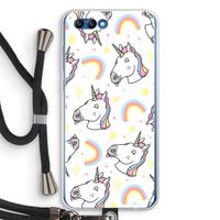 Rainbow Unicorn: Honor 10 Transparant Hoesje met koord