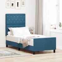 Bedframe met hoofdeinde Donkerblauw 80 x 200 cm Fluweel