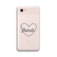 Friends heart black: Google Pixel 3 XL Transparant Hoesje