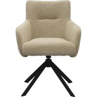 Eetkamerstoel Jule Genua Beige met zwart frame