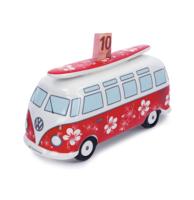 Volkswagen VW T1 Bulli Bus Spaarpot met Surfplank Volkswagen VW T1 Bulli Bus Spaarpot met Surfplank