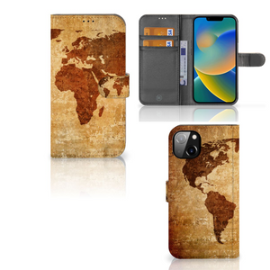 iPhone 14 Plus Flip Cover Wereldkaart