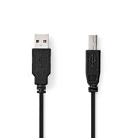 Nedis CCGL60100BK30 Usb-kabel Usb 2.0 Usb-a Male Usb-b Male 10 W 480 Mbps Vernikkeld 3.00 M Rond Pvc Zwart Label - thumbnail